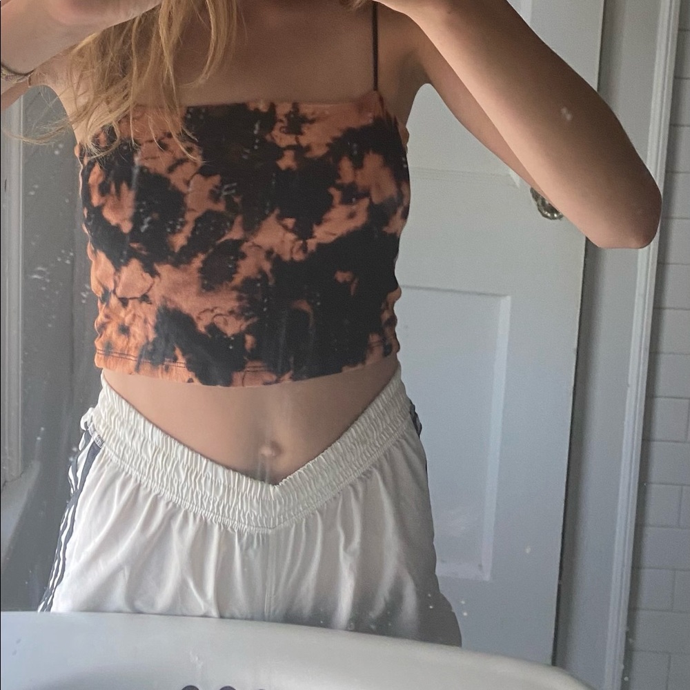 BLEACH TYE DYE CAMI CROP TOP